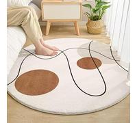 Tapis Rond De Ligne De Papillon Abstrait,Tapis De Couleur De De Chambre À Coucher Minimaliste Moderne,Boho Art Nursery Throw Mat(Brun Clair,140x140cm)