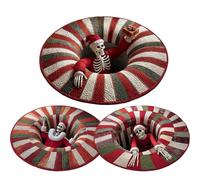 Tapis Rond De Noël | Tapis De Salon Lavable Motif Flocon | Moquette Antidérapante Douce Et Confortable | Décoration Hivernale Pour Chambre, Salle À Manger, Bureau Et Séjour | Accessoire Festif Pour Ma