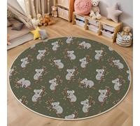 Tapis Rond de Salon Guérison par les animaux 100cm Chambre Antidérapant