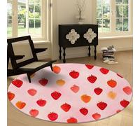 Tapis rond de style bohème avec silhouette humaine géométrique abstraite pour salon, chambre à coucher, 90 cm, antidérapant, lavable en machine, tapis de sol doux à poils courts pour décoration de