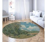 Tapis Rond de Styles de Peinture de renommée Mondiale 180cm La Route de Versailles à Saint-Germain Tapis Circulaire Lavable antidérapant pour Appartement vestiaire