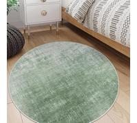 Tapis Rond,Décoration d'intérieur à Motifs Abstraits Modernes, Vert, ø 110 cm, Area Rug Living Room, Bedroom, Farmhouse Fireplace, Lounge Rugs for Wooden Floors,