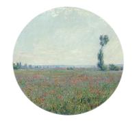 Tapis Rond Design scénique inspiré de la Nature 60 cm Flower Field by Monet Tapis Ronds antidérapants Ultra-Minces à Poils Ras pour Aire de Jeux de Salon