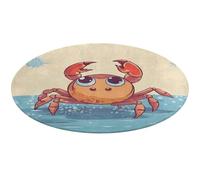 Tapis rond doux, absorbant, antidérapant, motif crabe de dessin animé, pour chambre à coucher, salon, décoration d'intérieur, 80 x 80 cm