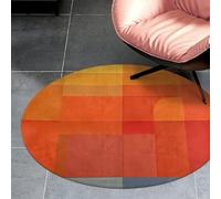 Tapis rond doux et absorbant antidérapant, orange et gris, tapis abstrait pour salon, petit tapis de sol, tapis circulaire lavable pour chambre à coucher, salle de bain, entrée, salle à manger