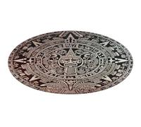 Tapis rond doux et absorbant avec motif calendrier maya fin du monde - tapis de bain antidérapant - pour chambre à coucher, salon, décoration d'intérieur - 60 x 60 cm