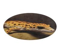 Tapis rond doux et absorbant Motif léopard Little Gecko antidérapant pour chambre à coucher, salon, décoration d'intérieur - 90 x 90 cm