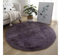 Tapis rond doux et pelucheux antidérapant pour salon, chambre à coucher, décoration d'intérieur, 120 cm, gris et violet, 200 cm, confortable