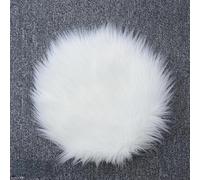 Tapis rond doux imitation tapis pour maison, chambre à coucher, canapé, chaise, bureau, ajoute de la chaleur aux surfaces de bois, carrelage et lino (blanc 50 cm)