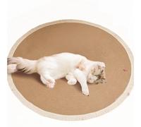 Tapis Rond en Corde de Coton pour Chats, 23, 6 Pouces, Doux, à gratter, avec Pompon, Style Boho, pour Chambre à Coucher, Salon, Maison - Scratch pour Chat