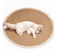 Tapis Rond en Corde de Coton pour Chats, 60 cm, Tapis griffoir Doux avec Pompons, bohème pour Chambre, Salon, Maison