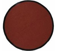 Tapis Rond en Coton "Bord" 120cm Terracotta & Noir Noir G
