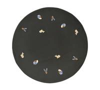Tapis rond en coton vert Broste Copenhagen 120 cm