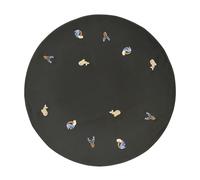 Tapis rond en coton vert Broste Copenhagen 120 cm