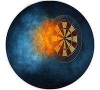 Tapis Rond en Flanelle Salon 60 cm, Tapis Bleu Foncé Rond Lavable en Machine - Paillasson Antidérapant Délicat Fantastique Cible De Fléchettes Imprimé Décoration pour Chambre