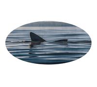 Tapis rond en forme d'aileron de requin, doux, absorbant, antidérapant, pour chambre à coucher, salon, décoration d'intérieur - 90 x 90 cm
