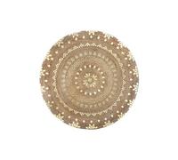 Tapis rond en jute coloris dore - Longueur 115 x Profondeur 115 x Hauteur 1 cm--