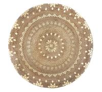 Tapis rond en jute coloris doré - Longueur 115 x Profondeur 115 x Hauteur 1 cm