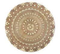 Tapis Rond en Jute éclats dorés D 115 cm - Atmosphera