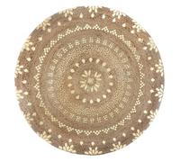 Tapis Rond en Jute "Gold Shine" 115cm Naturel & Or