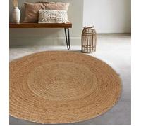 Tapis Rond en Jute Naturel, 120 cm, Dylrev