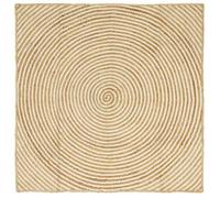 Tapis rond en jute - vidaXL - 120x120 cm - Naturel et Blanc - Lavable en machine - Usage intérieur - Artisanal - Écolo