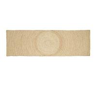 Tapis rond en jute - vidaXL - Naturel et Blanc - 80x250 cm - Lavable en machine - Artisanal - Écologique