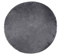 Tapis rond en similicuir gris anthracite 80 cm pour salon | Design rond, toucher velouté, style contemporain, usage intérieur exclusif, nettoyage manuel facile, atmosphère chaleureuse