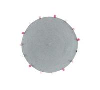 Tapis Rond Enfant "Pompomparty" 90cm Gris