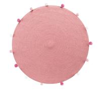 Tapis Rond Enfant "Pompomparty" 90cm Rose Dragée