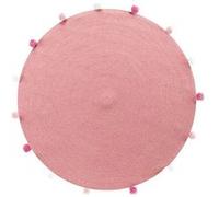 Tapis rond Pompomparty rose dragée -