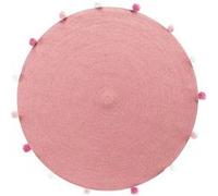 Tapis Rond Enfant "Pompomparty" 90cm Rose Dragée Rose G