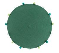 Tapis Rond Enfant "Pompomparty" 90cm Vert