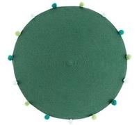 Tapis Rond Enfant "Pompomparty" 90cm Vert Vert G