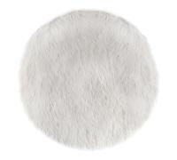 Tapis rond fausse fourrure blanc