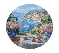Tapis Rond Fille Asiatique Moderne Pop Art Lavable Tapis Portrait Chinois Bubble Gum esthétique Ancienne créative Poil Ras carpette Chambre Tendance 120x120cm