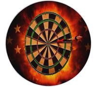 Tapis Rond Fléchettes Flammes Étoiles Tapis de Chambre 100 cm (Round) Adulte Doux Machine pour Salon Antidérapant Imprimé pour Salle à Manger, Chambre d’Enfant Orange Vert