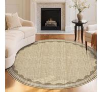 Tapis Rond,Géométrique Abstrait Moderne, Naturel, ø 160 cm, Personnalisable Tapis Fauteuil Pouf Salon Décoration Chambre Adulte ou Ado,