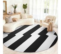 Tapis Rond géométrique de 240 cm, Moderne et Tendance pour Salon, Grand Tapis Rond Lavable pour Chambre à Coucher, Table à Manger, décoration d'intérieur