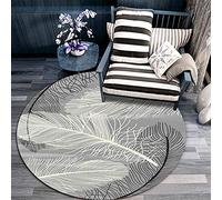 Tapis rond gris contemporain Tapis circulaire Tapis de salon Table basse Tapis Chambre Coussin de chevet Tapis de chaise d'ordinateur 80cm 100cm 120cm 140cm 160cm 180cm 200cm ( Size : Diamètre 140cm )