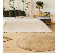 Tapis Rond - HOME DECO FACTORY - Jute - Beige - 120 cm