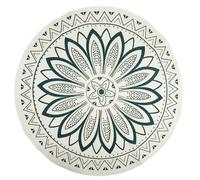 Tapis Rond - HOME DECO FACTORY - Mandala - Imprimé - Blanc et Vert