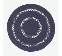 Tapis rond - Homescapes - 70 cm - Coton - Bleu marine - Ajouré