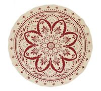 Tapis Rond Imprimé "Mandala" 120cm Terracotta