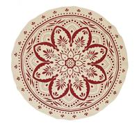 Paris Prix – Tapis rond Imprimé «Mandala» Ø 120 cm Terracotta