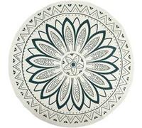 Tapis Rond Imprimé "Mandala" 90cm Blanc Blanc G