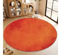 Tapis Rond Imprimé Minimalisme Artistique Texture Salon, Lavable Doux Orange Tapis de Sol Décoration Antidérapant pour Chambre Salon Cuisine Balcon Bureau 160 cm