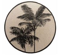 Douceur d'Intérieur - Tapis rond Tropic Nature imprimé 120 cm Naturel