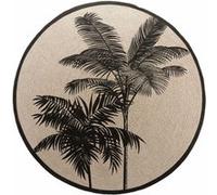 Tapis Rond Imprimé Tropic Nature 120cm Naturel Beige G