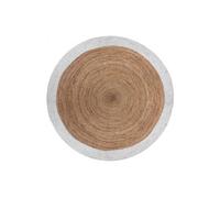 Tapis rond jute bord noir ou blanc diamètre 120 cm Atmosphera - Blanc